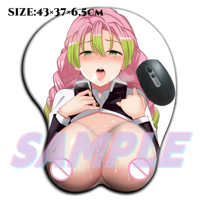 

Oversized Breasts Mouse Pad Cute Kanroji Mitsuri 3D Soft Silicone Big Sexy Oppai Anime Gamer Boob Desk Mat