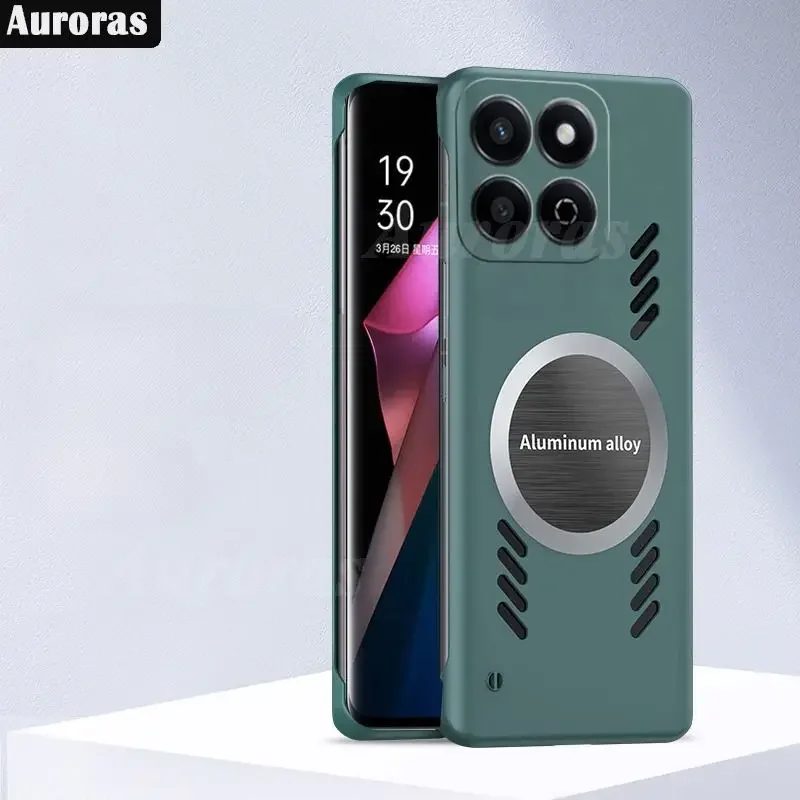 Luxo grafeno dissipação de calor refrigeração magnética caso telefone para honra 200 inteligente fino sem moldura capa honra x7c smart 200 honor