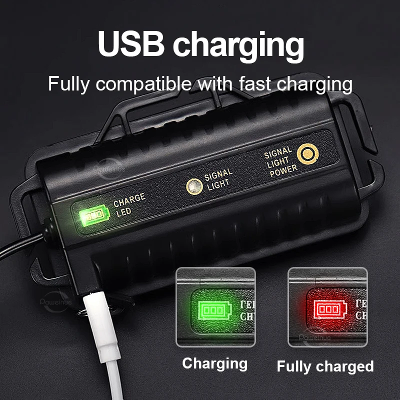 فانوس الرأس Led قابل لإعادة الشحن عالي الأداء 5 أوضاع المصباح 18650 بطارية مقاوم للماء الصيد كشافات الرأس في الهواء الطلق