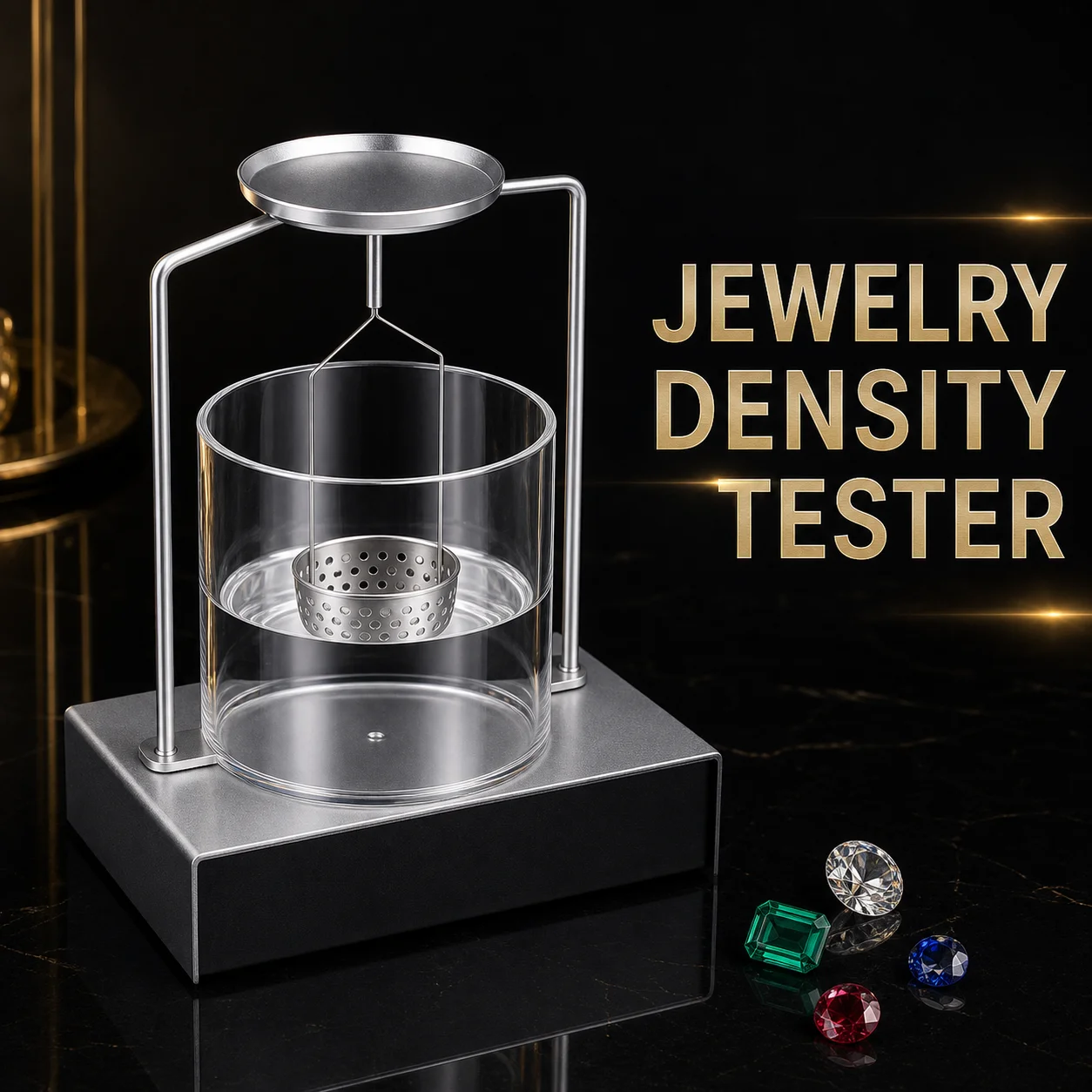 Jewelry Gem Density Meter Hydrostatic Weighing Device for Gemstone Density Testing, Easy Operation