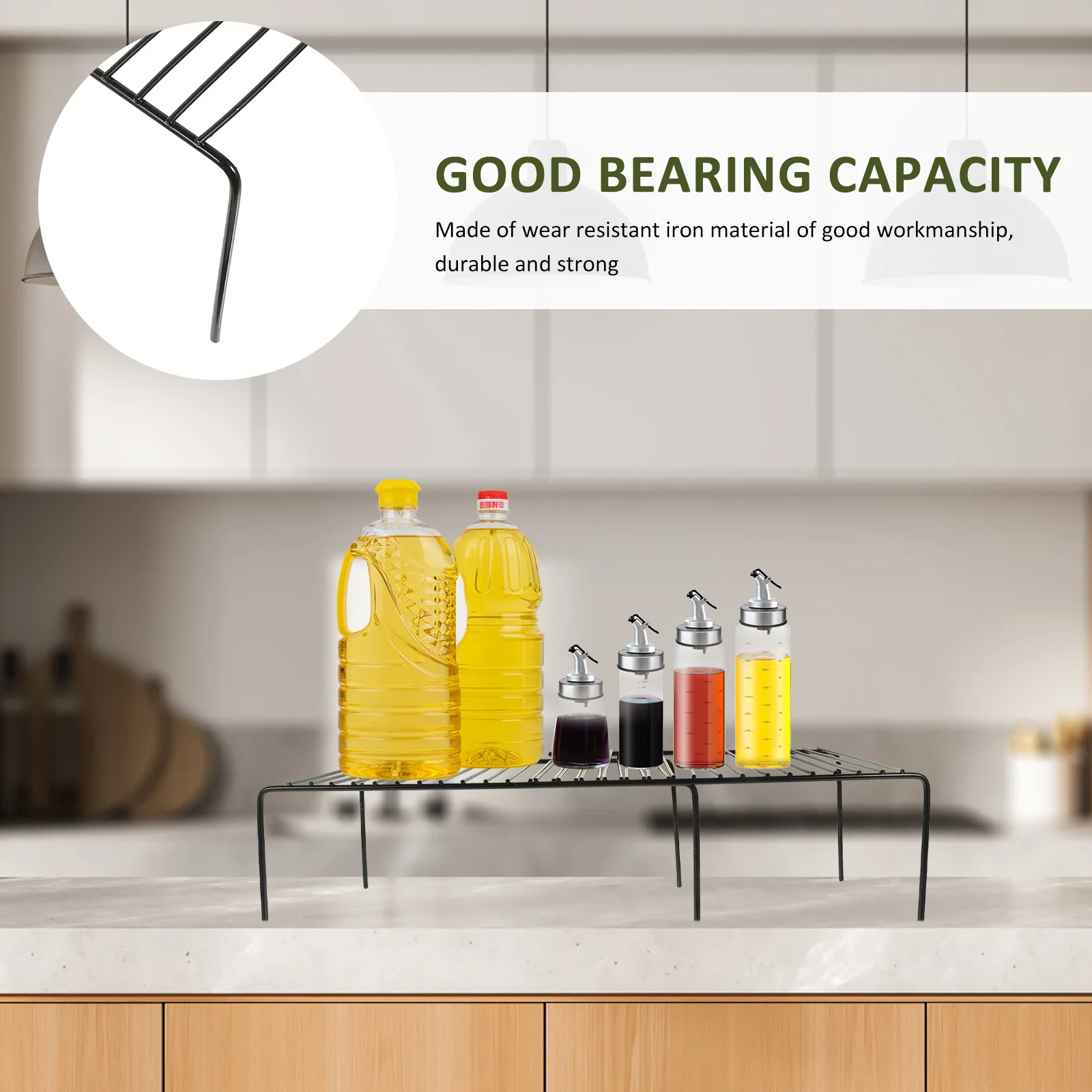 

Household Spice Shelf Iron Retractable Seasoning Rack Multi-Function Kitchen Cabinet Organizer Adjustable Desktop Storage Rack