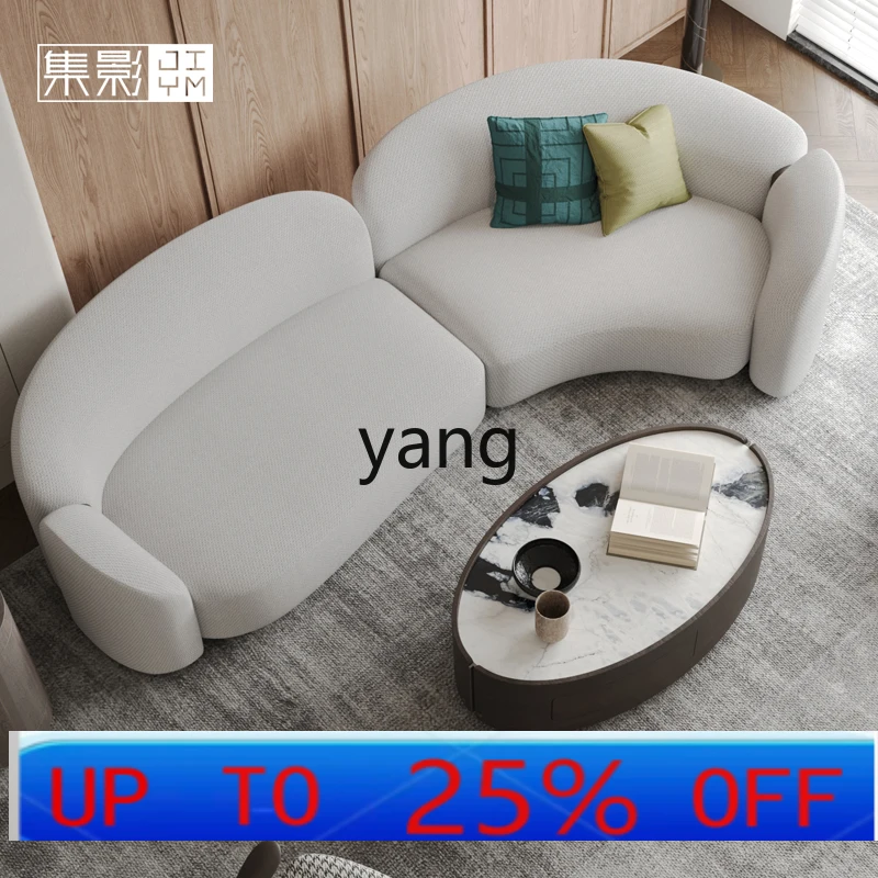 Lmm Cream Style Fabric Sofa Modern Living Room Small Unit Solid Wood Household Straight Row Sofa