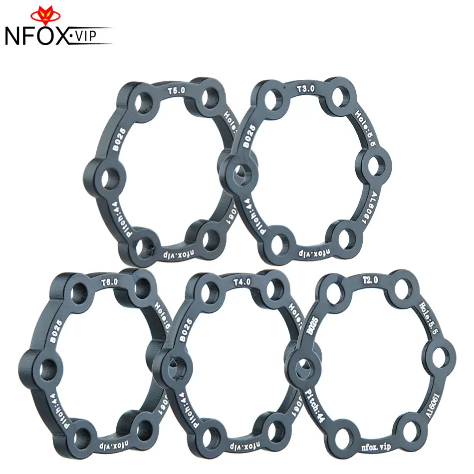 NFOX Bicycle Hub Spacer Electric Skateboard Brake Disc Modified Thickened 2-6MM 6-Hole Flange Disc Brake Adjustment Washer