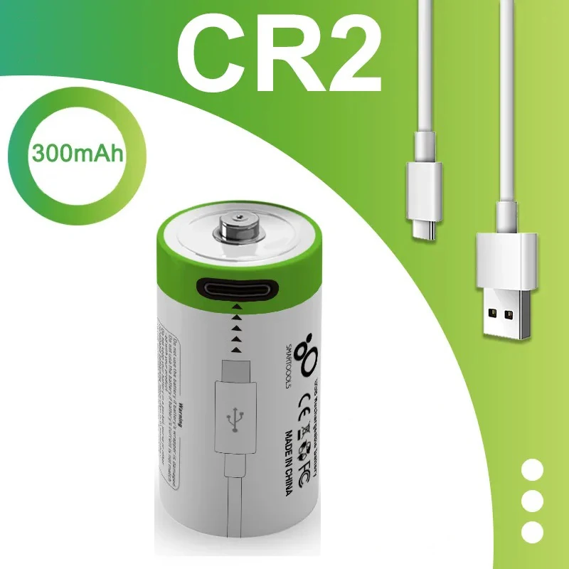 3.7V CR2 300mah Rechargeable Battery for Digital Camera,GPS Security,Medical Equipment Made A Special Battery