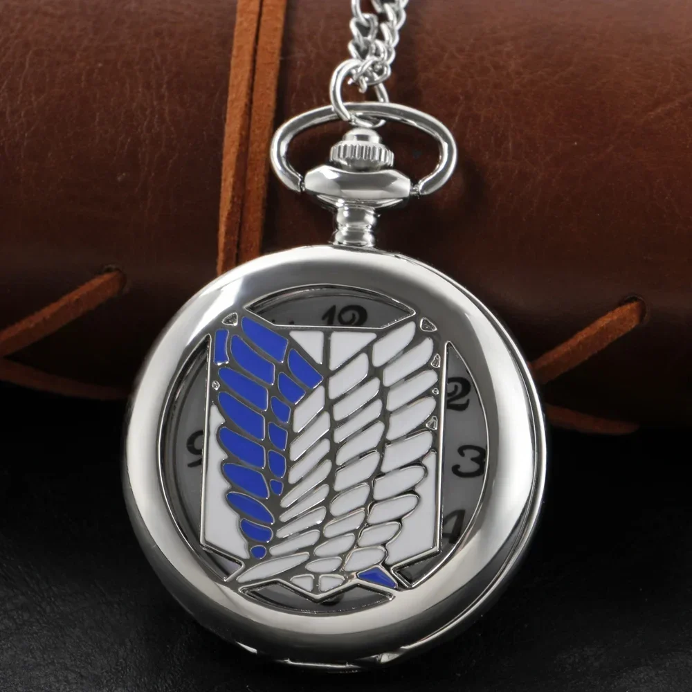 Hoge kwaliteit Attack on Titan quartz zakhorloge - Anime Unisex ketting hanger sieraden cadeau voor mannen en vrouwen