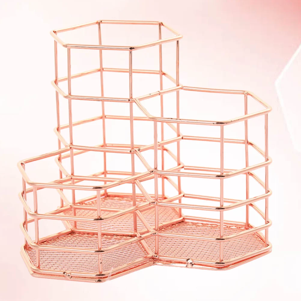 Wall Folder Holder Rose Gold Desk Organizer Pencil Stationery Makeup Brush Writing Materials Decorate