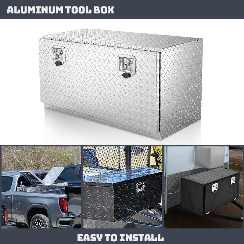 Aluminum Pickup Truck Underbody Bed Toolbox Under Trailer Tool Storage Case Tlx38-03061