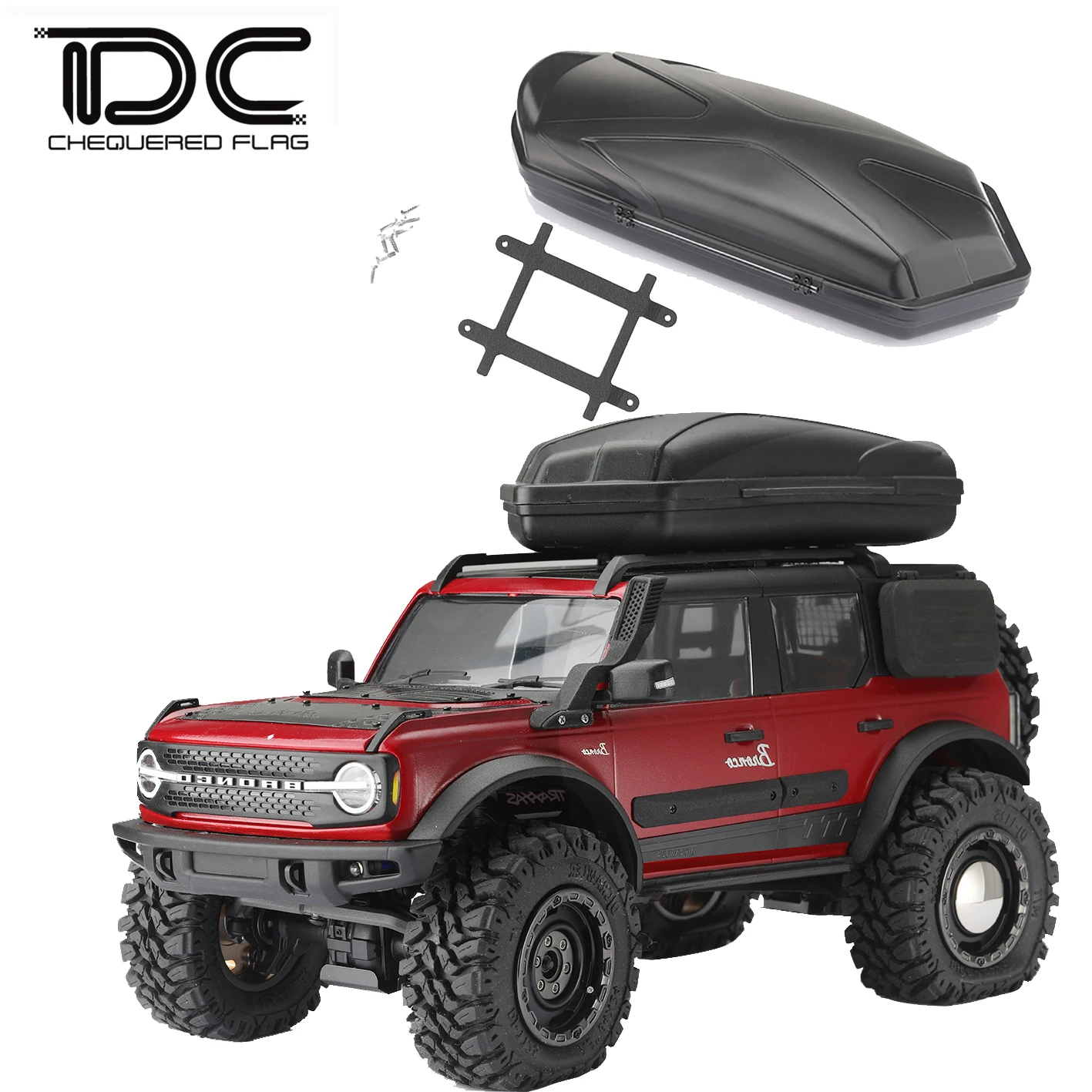 DC Roof Rack Box 1/18 RC Truck Crawler Car Luggage for TRX-4M Bronco TRX4M SCX10 6x6 4x4 Rock Upgrades Accessories