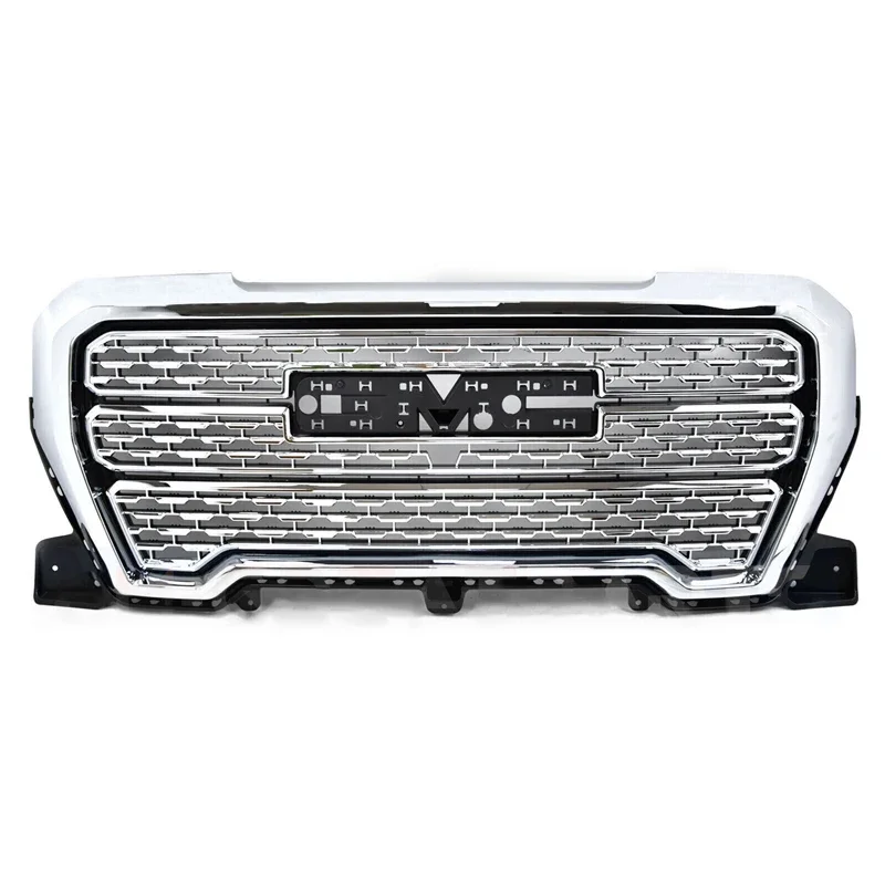 Chrome Front Upper Bumper Grille Grill Fit For GMC Sierra 1500 Denali 2019-2021