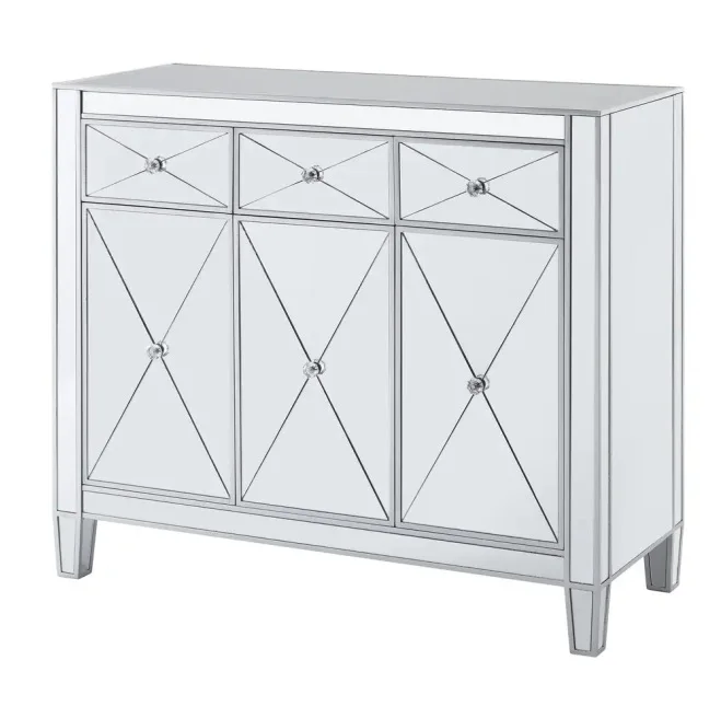 Best Selling Mirror Furniture Simple Locker with Three Drawers and Three Doors