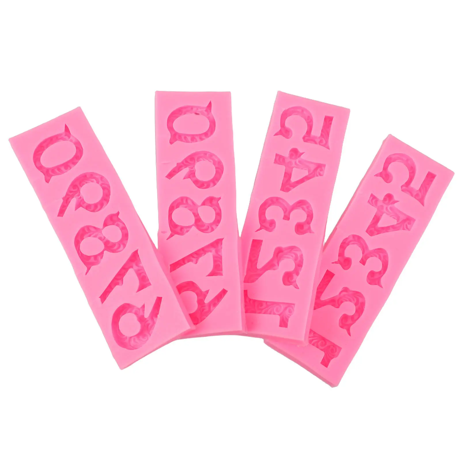 2Pcs Silicone 3D Number Mold Set 0-9 for Cake Decorating Fondant Chocolate Resin Polymer Clay DIY Baking Craft Projects