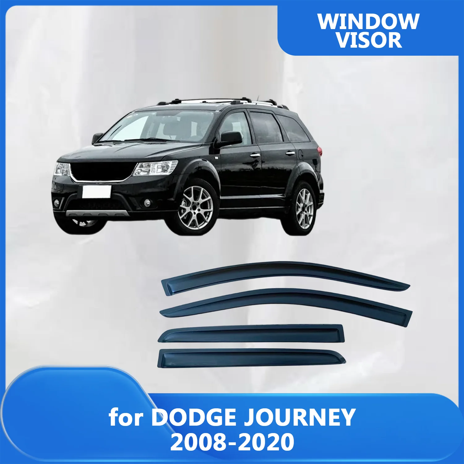 

Window Visor for Dodge Journey 2008 2009 2010 2011 2012 2013 2014 2015 2016 2017 2018 2019 2020 Weathershied Door Visor Wind Sun