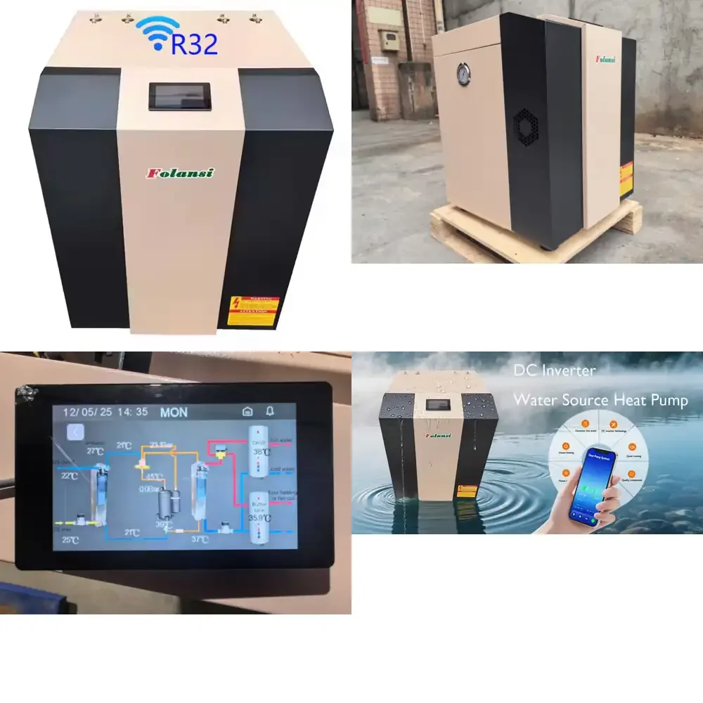 DC frequency conversion geothermal heat pump water heater 20KW R32 refrigerant low noise WiFi control electric