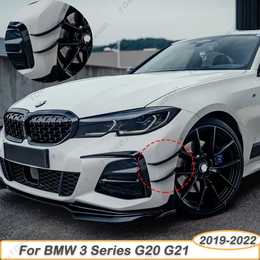 

For BMW 3 Series G20 G21 2019-2022 Pre-Lci M-Sport Car Front Bumper Fog Light Lower Grille Frame Side Spoiler Body Kits Trim