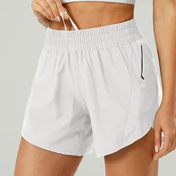 Short de yoga taille haute avec poches pour femme, vêtement de sport, de course, de fitness, de motard, de tennis, à séchage rapide