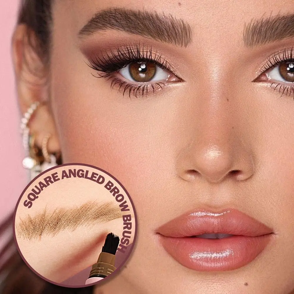 Square Angled Brush 3D Wild Eyebrow Pencil Anti-smudge Waterproof Eyebrow Tint Pen Head Press-on Long Lasting Hair Concealer