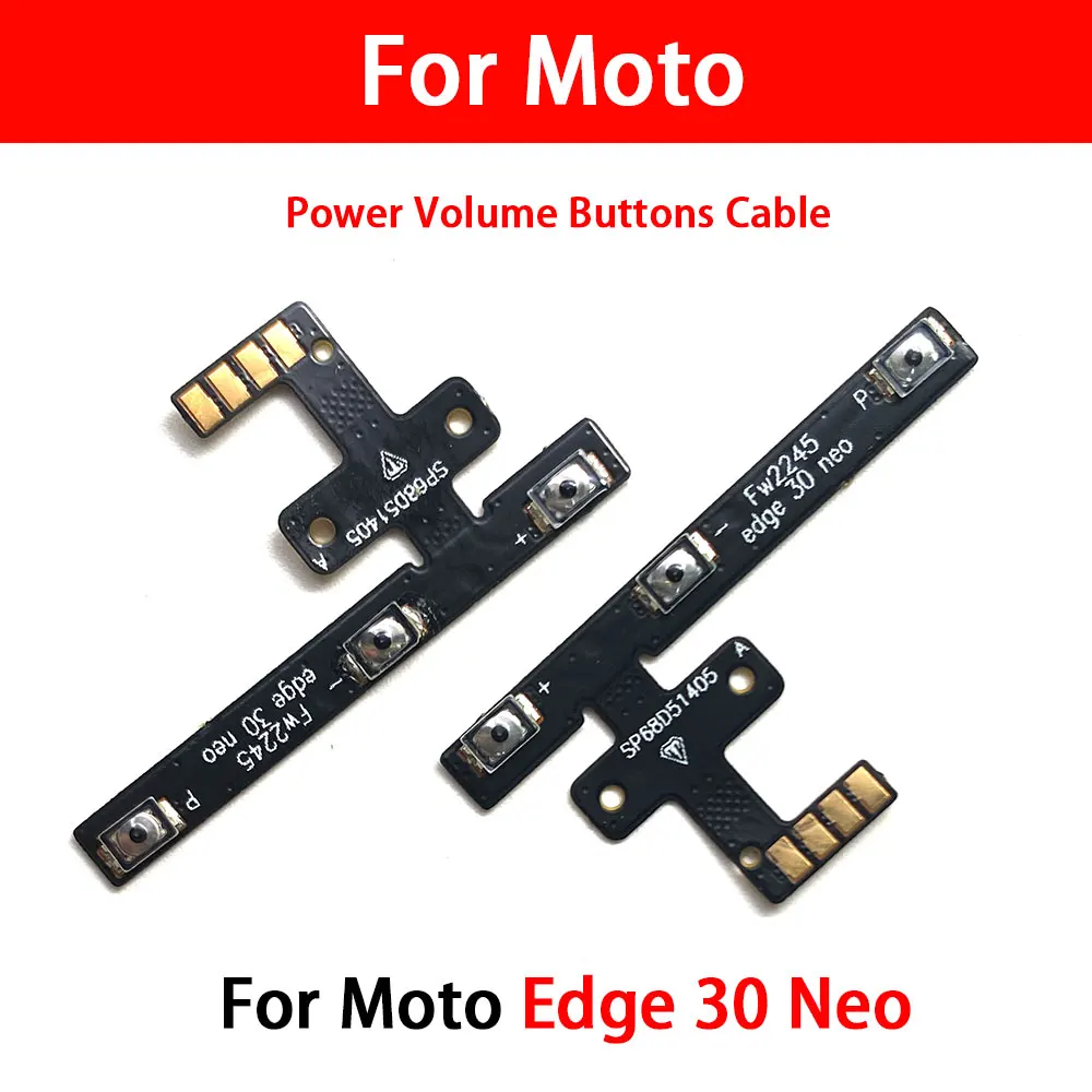 10 Pcs Volume Button Power Switch On Off Button Flex Cable For Moto Edge 20 Lite Pro Edge 30 Fusion Neo Ultra