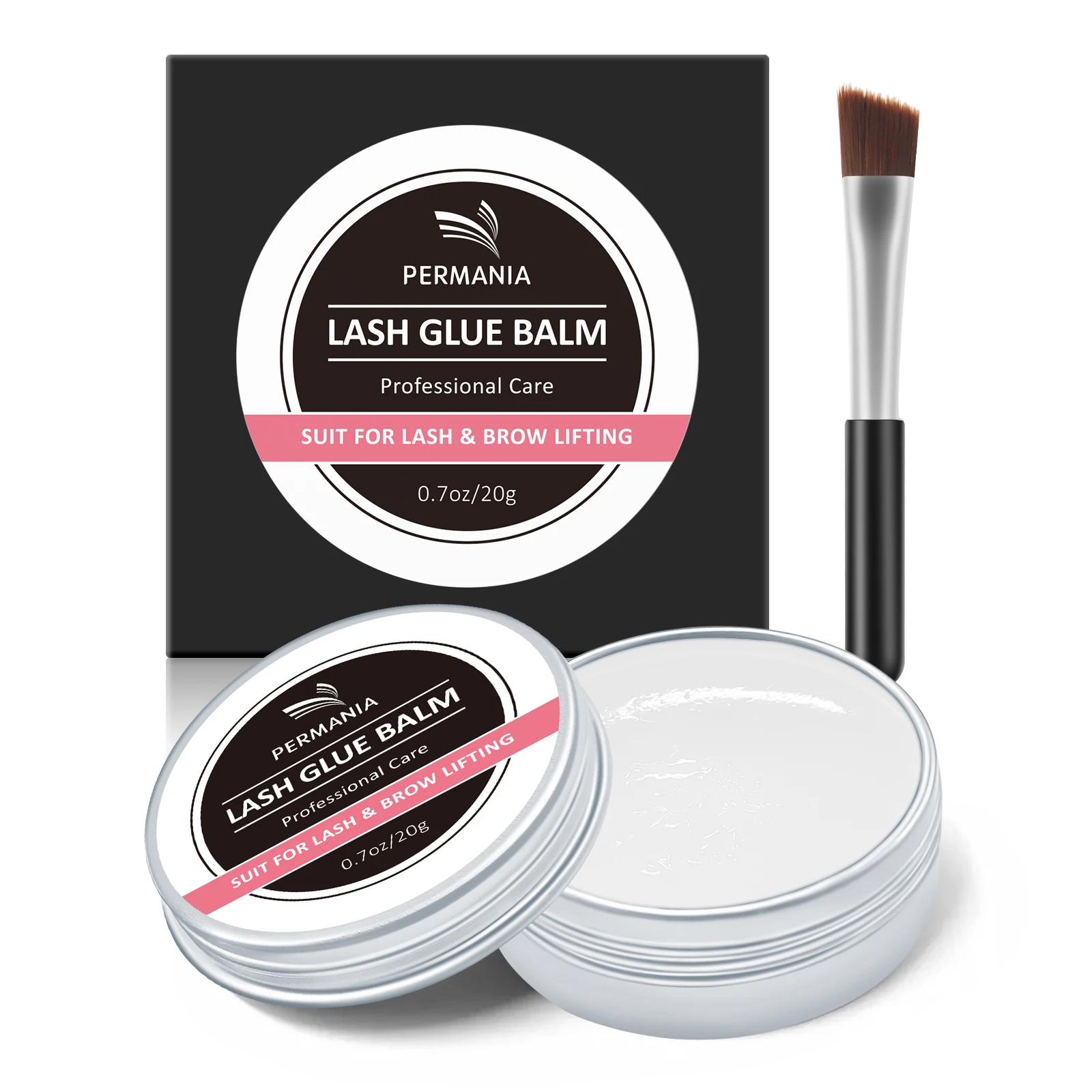 PERMANIA Bálsamo Adhesivo para Lifting de Pestañas 20g, Gel Adhesivo para Lifting de Pestañas de Alta Viscosidad y Secado Rápido, Lifting de Pestañas y Laminación de Cejas