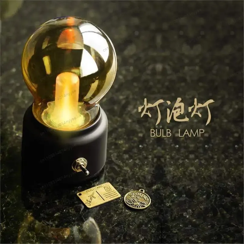 

Креативный диммируемый атмосферный светильник - винтажная USB-лампа, идеально подходит для прикроватной тумбочки, теплый белый свет и декоративный эффект