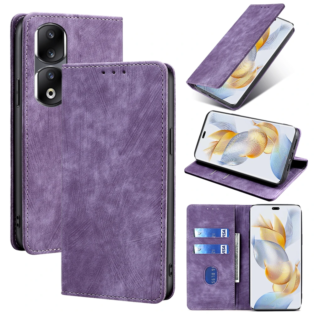 New for Honor 90 80 70 60 50 Pro Plus Lite GT SE Leather RFIDWallet Case Magnetic Flip Phone Cover with Card Slots