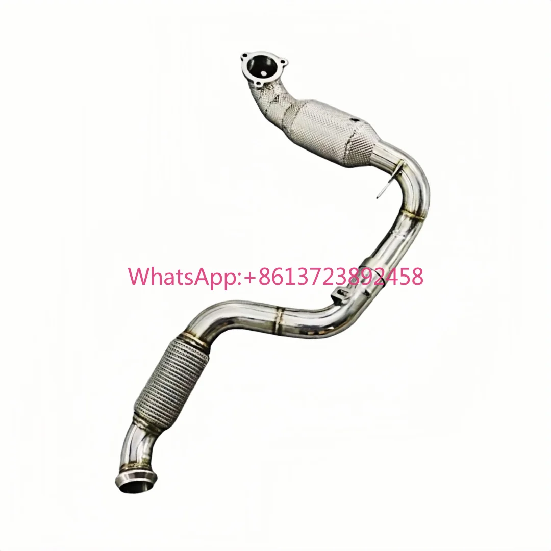 DEX 304 Stainless Steel High Flow Exhaust Downpipe with Heat Shield for 2014-2019 Mercedes CLA220 CLA250 2.0T (C117 )