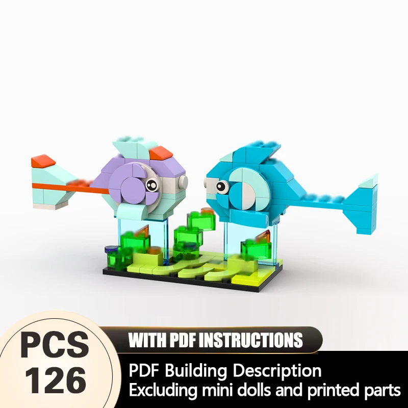 

Creators Animal Series Model MOC Building Bricks Fish Modular Technology Gifts Holiday Assemble Children Toys Suit