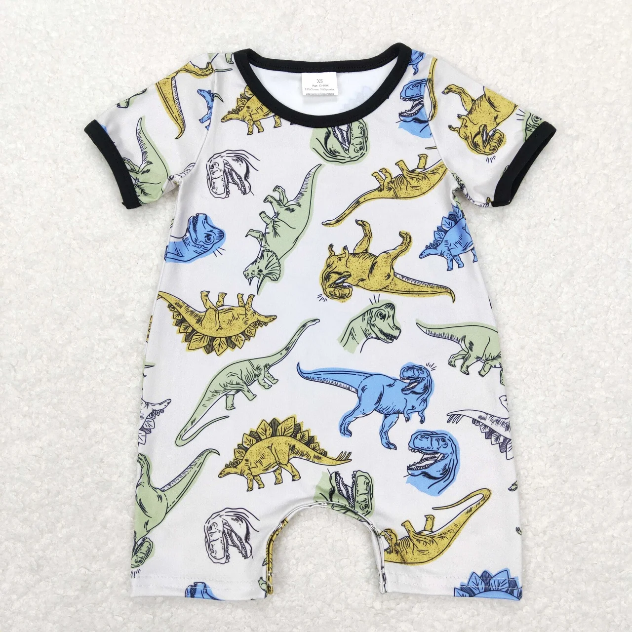 

Wholesale Toddler Baby Boy Dinosaurs Short Sleeves Romper Newborn Summer One-piece Kids Children Clothing