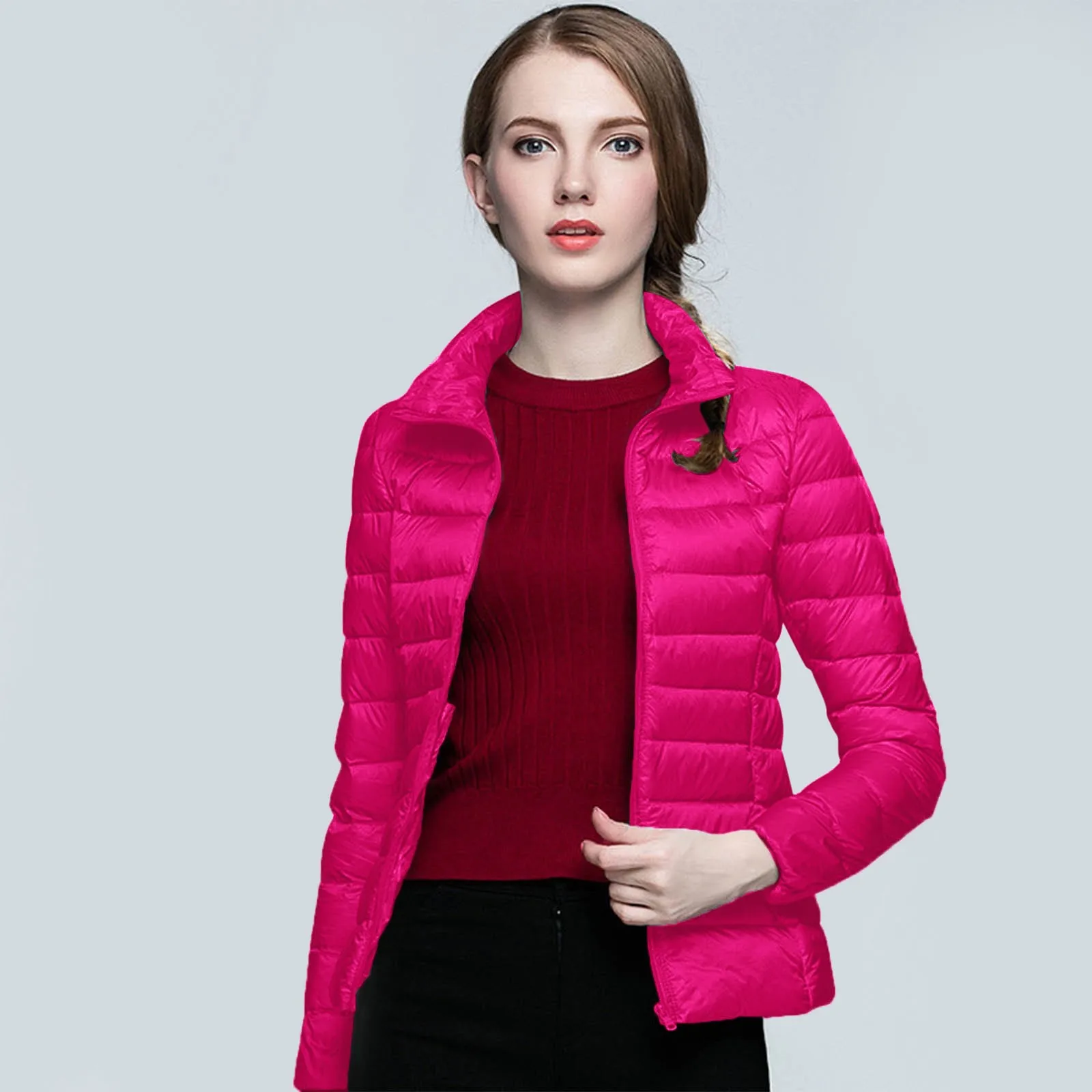 Ultra-light Thin Down Jackets Women 2024 New Autumn Winter Slim Short Hooded Warm Solid Simple Duck Down Coat Women Outerwear