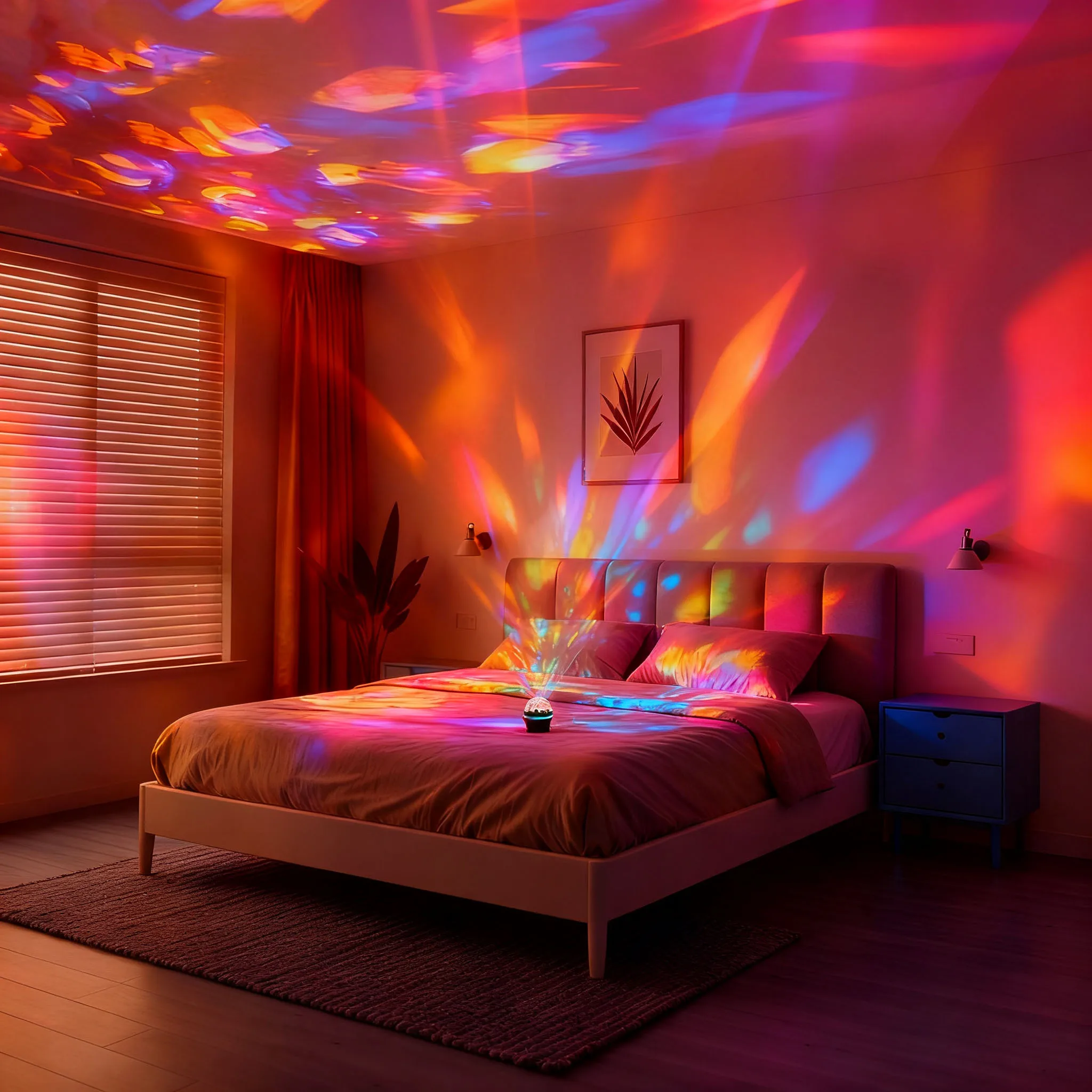مصباح إسقاط LED USB أضواء التحكم عن بعد أضواء زخرفية لجو عيد الميلاد، أضواء داخلية، أضواء الحفلات.