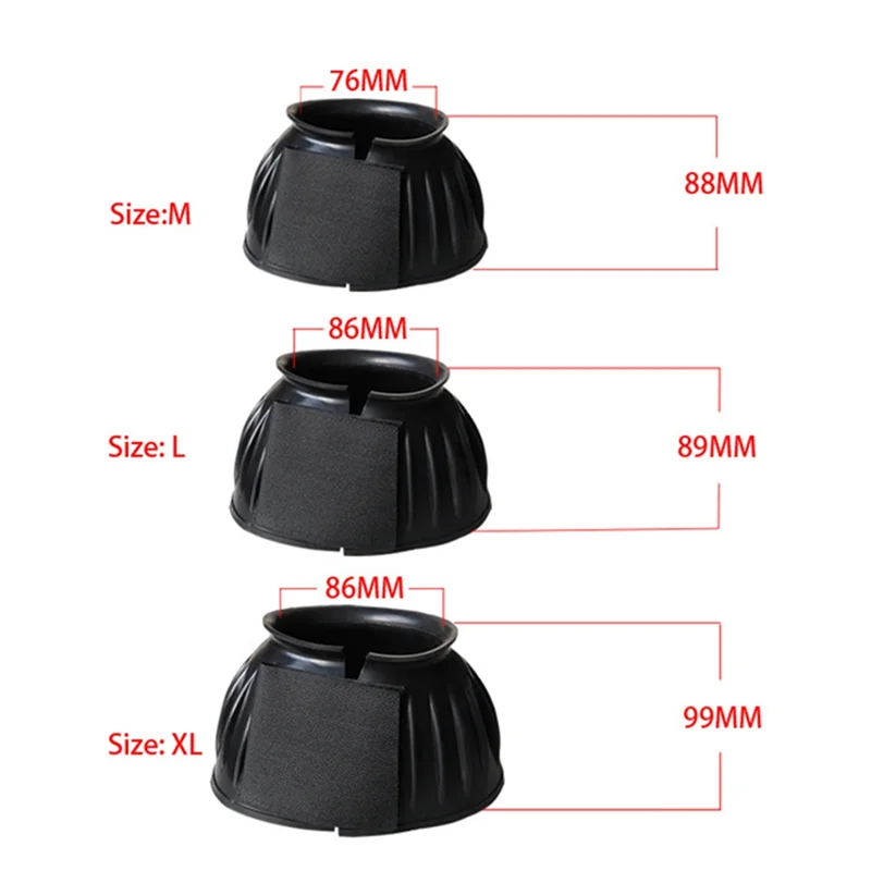 AEB0-2Pcs المطاط جرس الأحذية الزائدة الحصان الأحذية لينة الخيول الأحذية واقية والعتاد الملحقات لمعدات التدريب #6