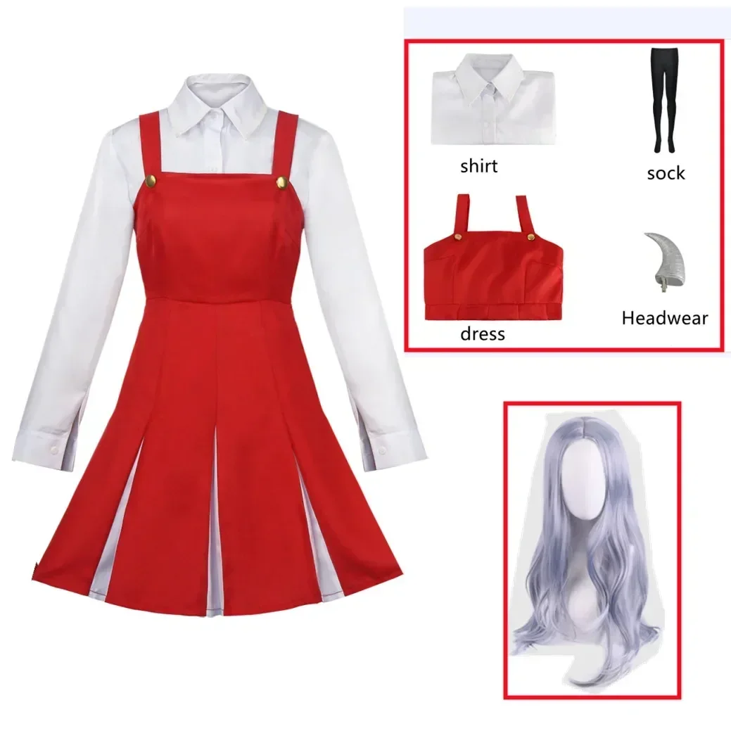 Anime Boku no My Hero Academia Season4 Eri Cosplay Costume Uniform Dress Halloween Costume Wig Horn Set