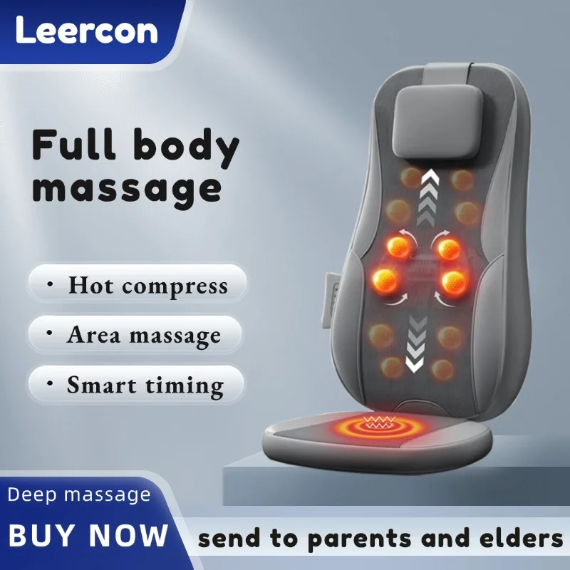 

Full Body Luxury Shiatsu Massage Cushion with Heating 3D Kneading Vibration Back Neck Shoulder Massager Gift for Home Office Use