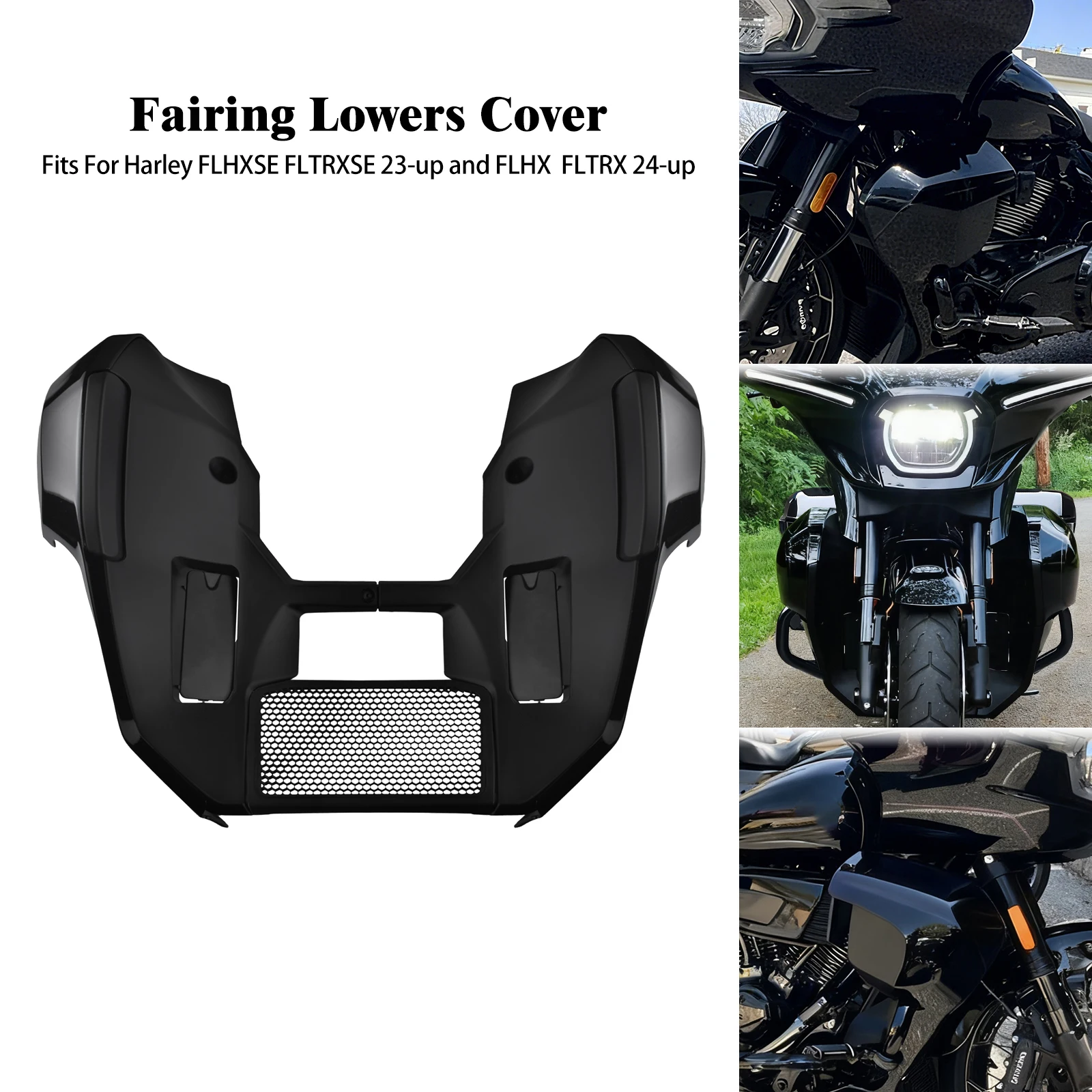 

Motorcycle Fairing Lowers Extended Chin Spoiler Front Cover Kit For Harley CVO Road Street Glide 23-Up FLHX FLTRX 24-Up Spoilers