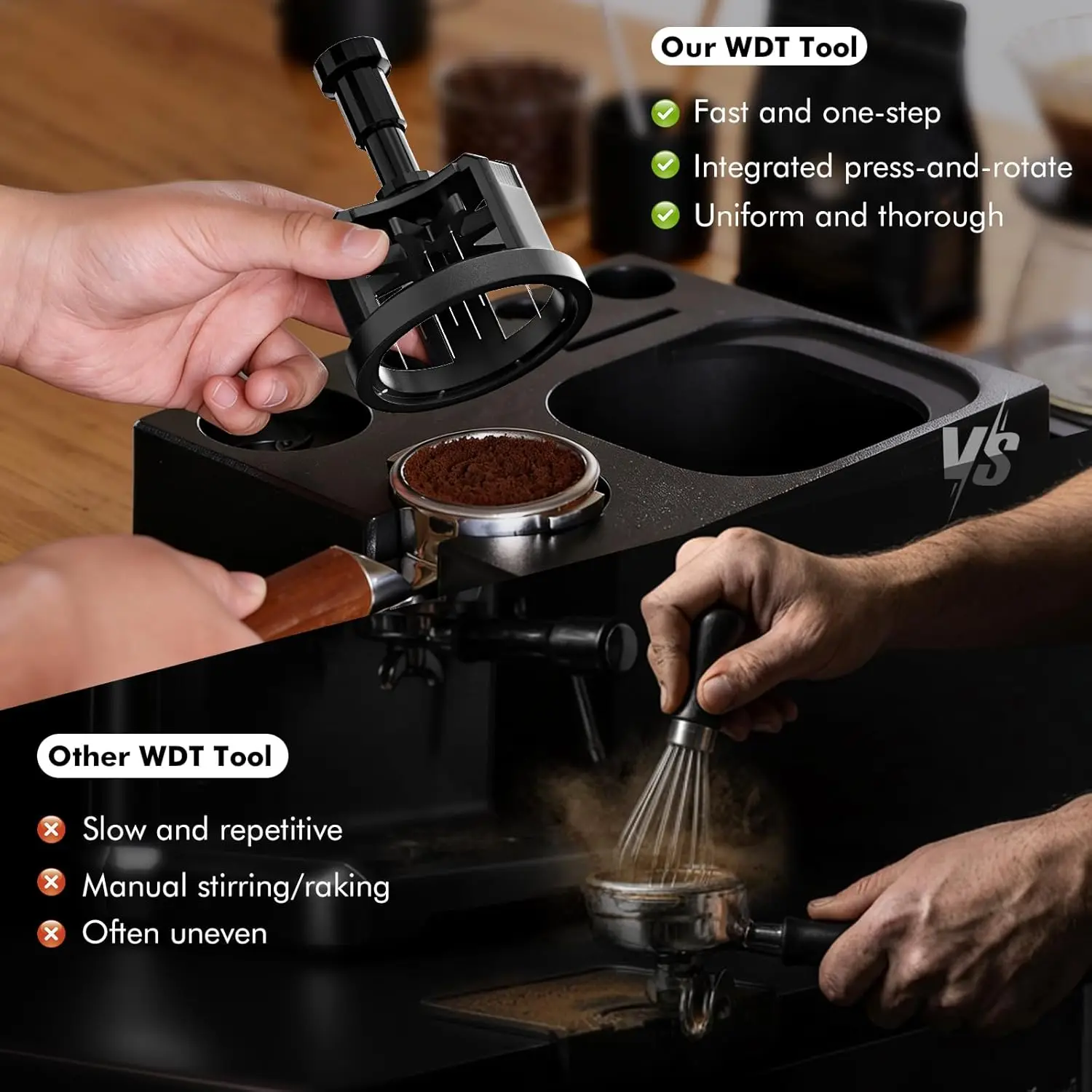 51/53/58mm Rotary Magnetic WDT Tool Espresso Coffee Distributor Needle Adjustable Depth SUS304 Stirrer Loose Powder Needle Baris