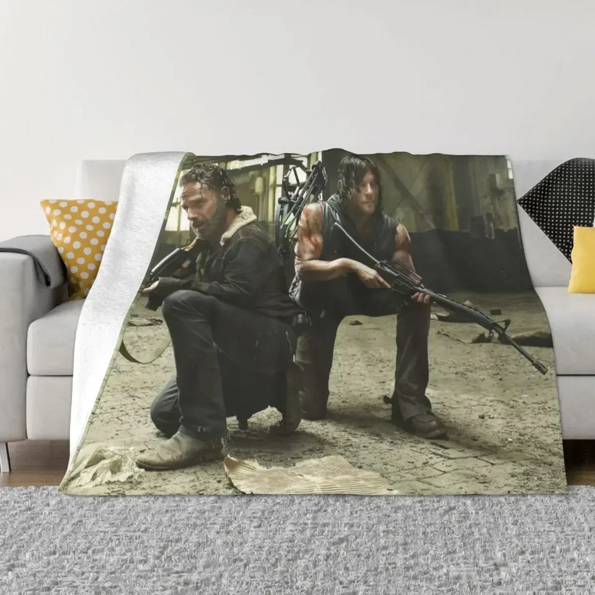 Rick Grimes Daryl Dixon Blanket Flannel Spring Autumn The Walking Dead Multi-function Soft Throw Blanket for Home Car Quilt