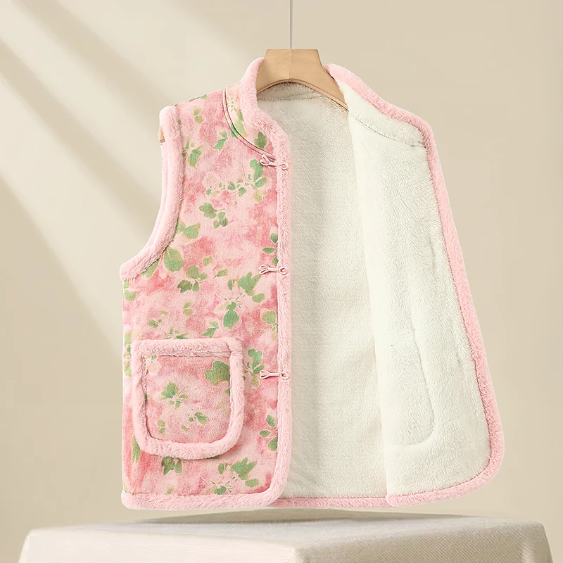 

Утепленный жилет на флисовой подкладке для мам и бабушек: дышащий, теплый, свободного кроя, хлопковый, осенне-зимний жилет-куртка