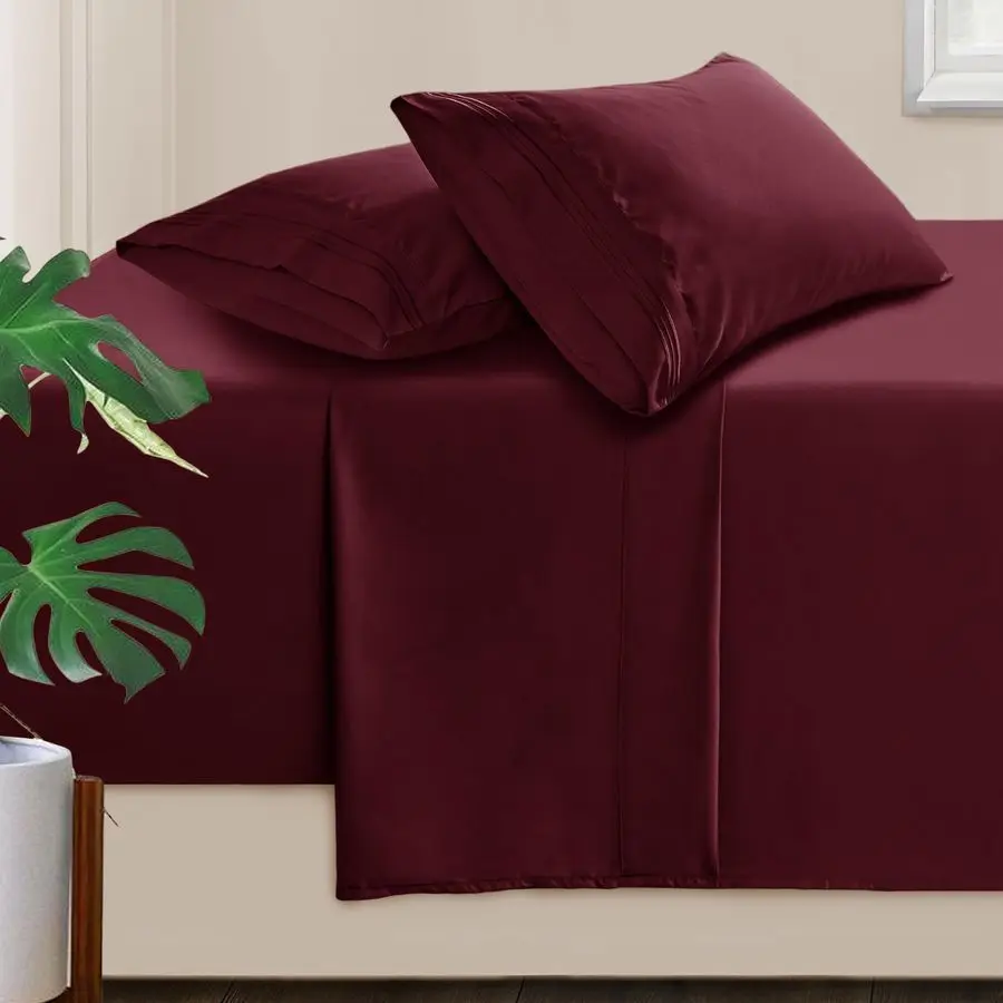 

Extra Deep Pocket King Size Sheets Hotel Luxury 1800 Thread Count Sheets amp Pillowcases Microfiber Bedding Set up to 24 Mattres