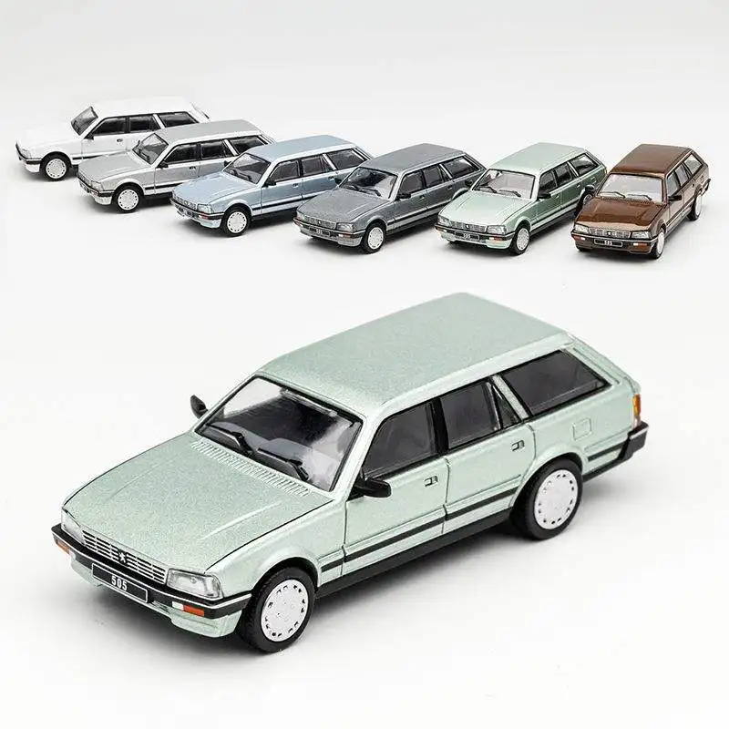 1:64 Peugeots 505SW Alloy Car Model Diecast Metal Classic Vehicles Car Model Miniature Scale Simulation Collection Kids Toy Gift