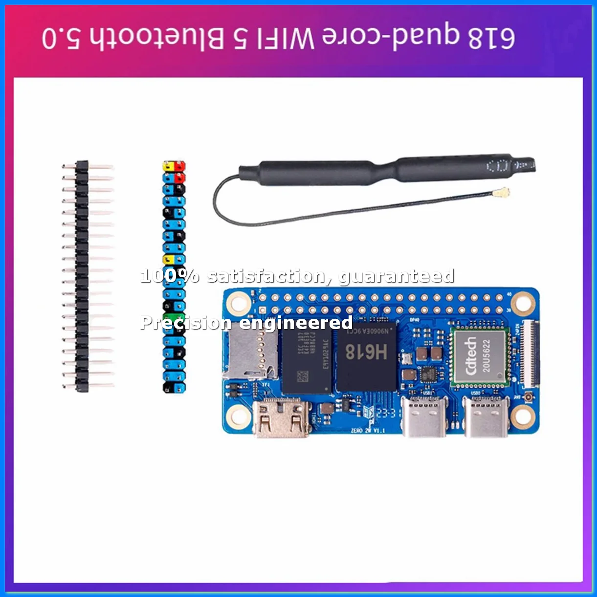 For Zero 2W Development Board 4GB RAM DDR4 Mini PC Allwinner H618 WiFi5 Bluetooth5.0 Supports 4K 60FPS-A23R