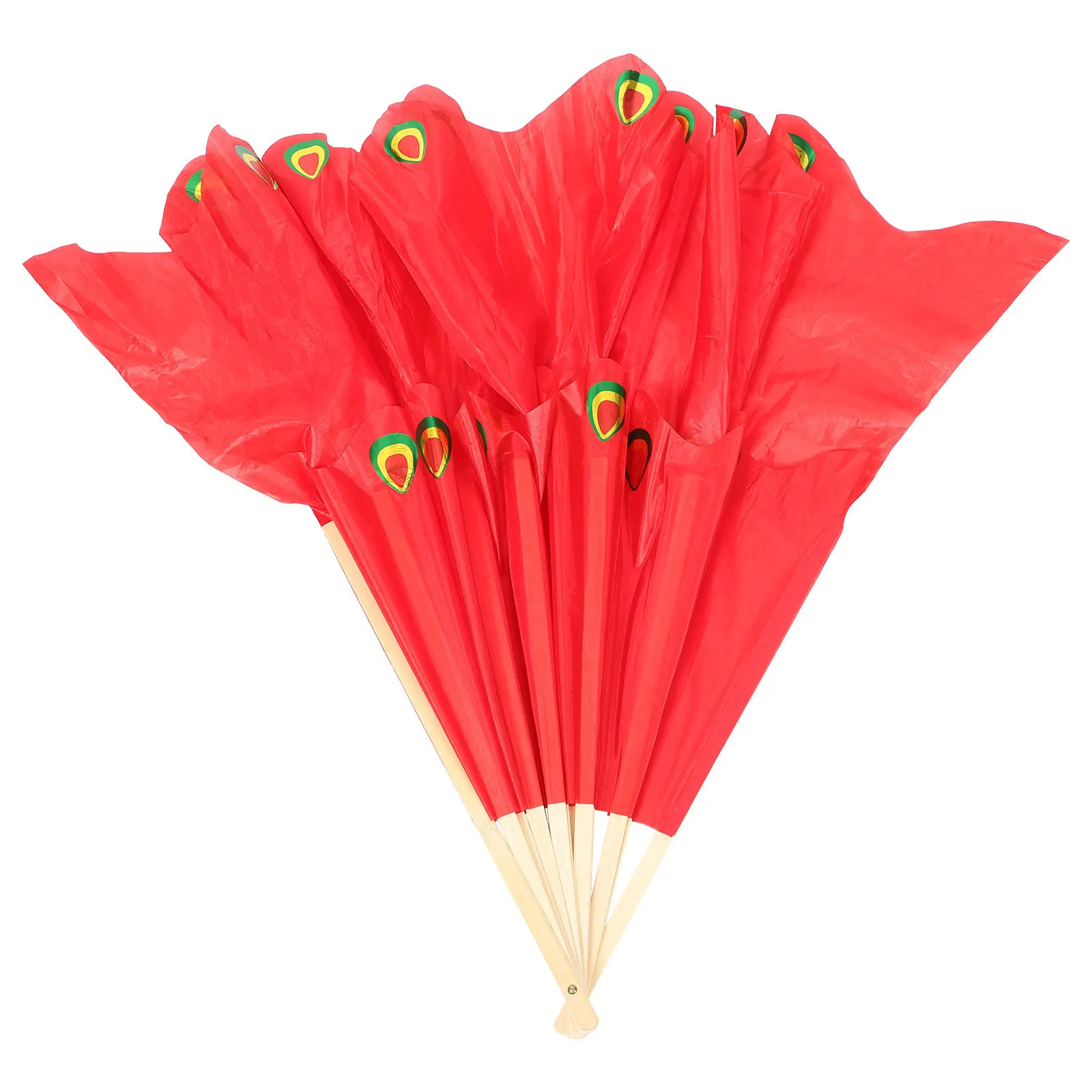 مروحة رقص الطاووس الاحترافية المتينة، صناعة متقنة، قابلة للطي لمروحة اليد المزخرفة لأداء مرحلة اليوغا