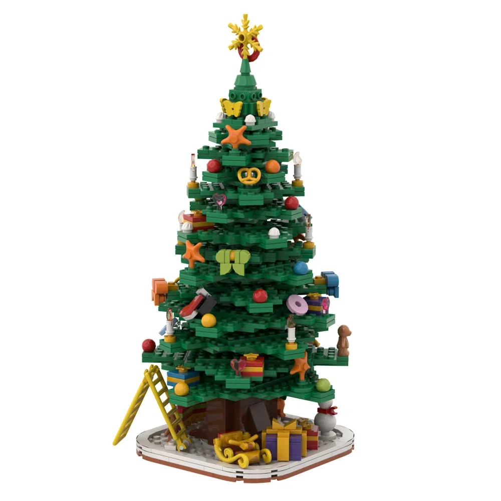 MOC Christmas Tree Model Building Blocks Christmas sleigh  Christmas RV Santa Claus Assembling Bricks Toy for Children Xmas Gift