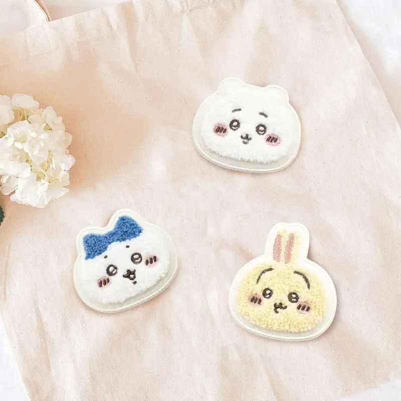 Miniso Chiikawa Usagi Plush Embroidered Badge Cartoon Baking Brooch Anime Peripheral Accessories Holiday Gifts for Boys Girls