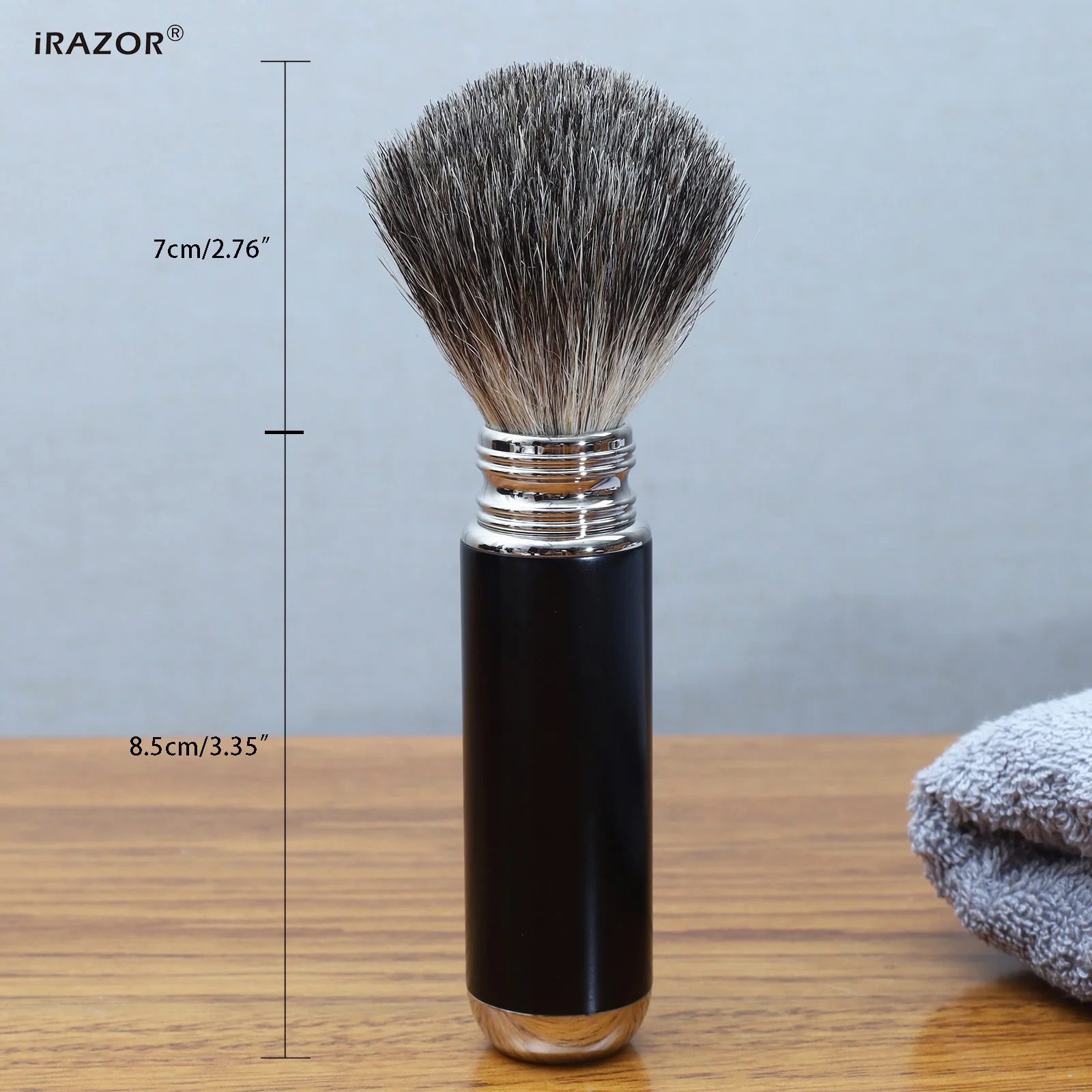 Classic Portable Badger Hair Knot Travel Facial Cleaning Foaming Shaving Brush Metal Handle Grooming Tool for Men Gift