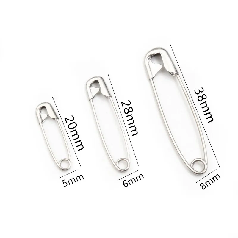 50pcs Stainles Steel Safety Pins Brooch Pins 20/28/38mm DIY Jewelry Pin for Jewelry Making Supplies Accessorie