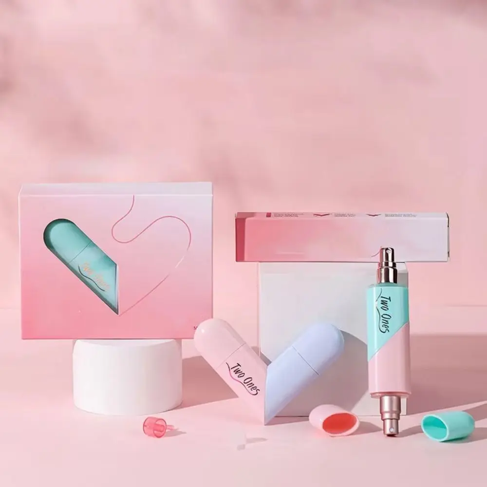 

Heart Shaped Double Head Mist Spray Bottle Tight Sealing Refillable 2 in 1 Atomizer Non-slip Reusable Separate Dispenser