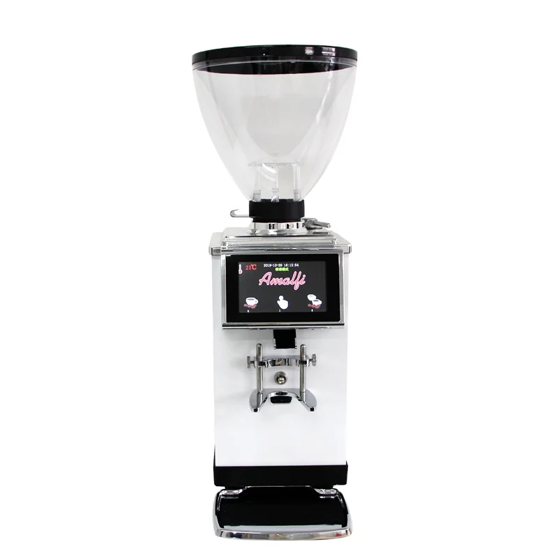 Professional 83 Titanium Flat Burrs Automatic Coffee Grinder Machine Espresso Grinding with Electrical Coarseness Adjustment