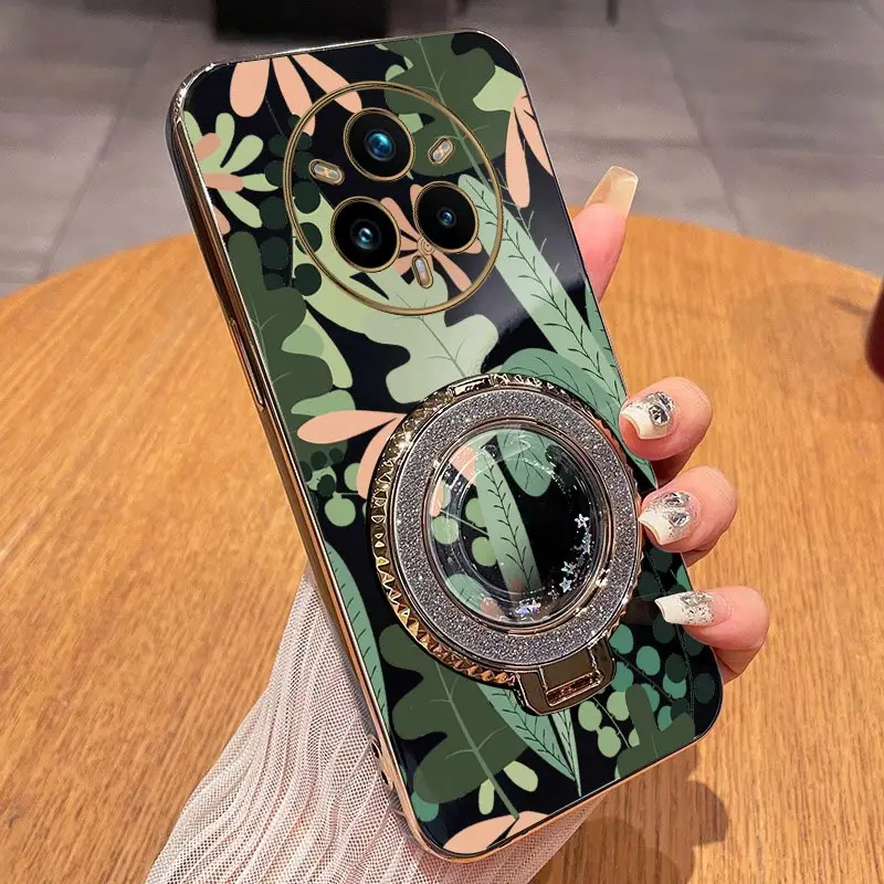 

14pro чехол для телефона с зелеными листьями для Realme 13 13Pro 10Pro 12Plus 14Pro 12Lite 12Pro 14ProPlus 12 10 13ProPlus Cover