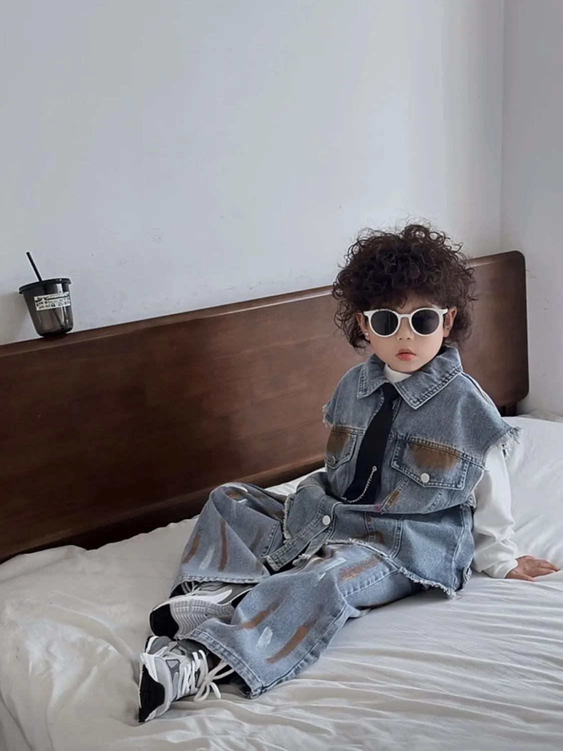 Boys' Casual Jeans Deinm Vest Set Spring Autumn New Two Piece Children's Clothing 2 4 6 7Y