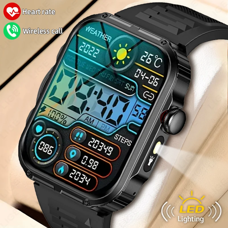 

LIGE 2.01" Ultra HD Smart Watch For Men Women Bluetooth Call Music AI Voice Multiple Sports Modes Heart Rate Health Smartwatch