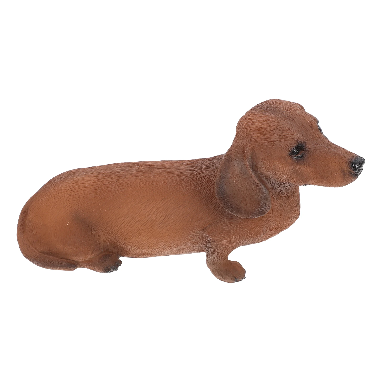 

Vivid Resin Dachshund Figurine Charming Simulation Dog Model Perfect for Home Decoration